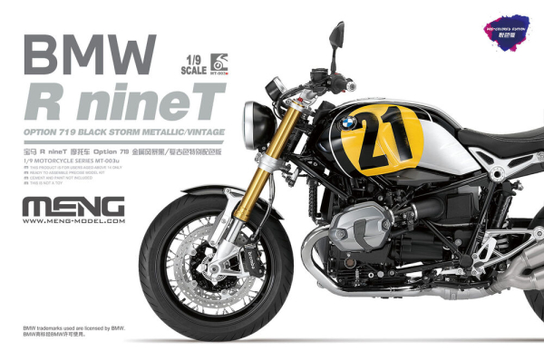1/9 BMW R nineT Option 719 Black Storm Metallic/Vintage (Pre-colored Edition)